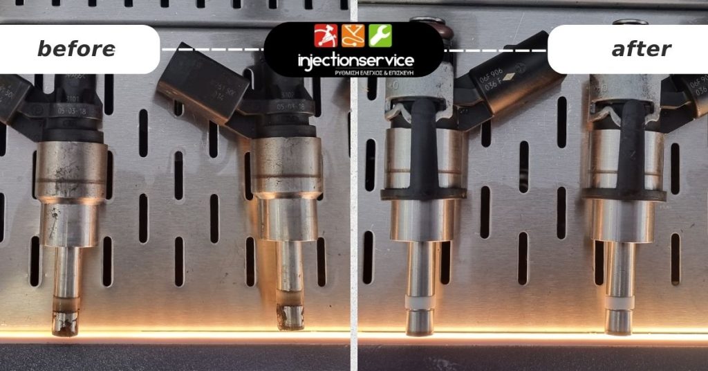 image showing injection before and after cleanup